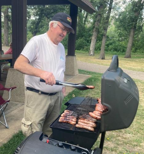 Louie cooking at Picnic